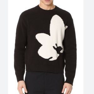 3.1 Phillip Lim knit boxy crew neck sweater with floral design